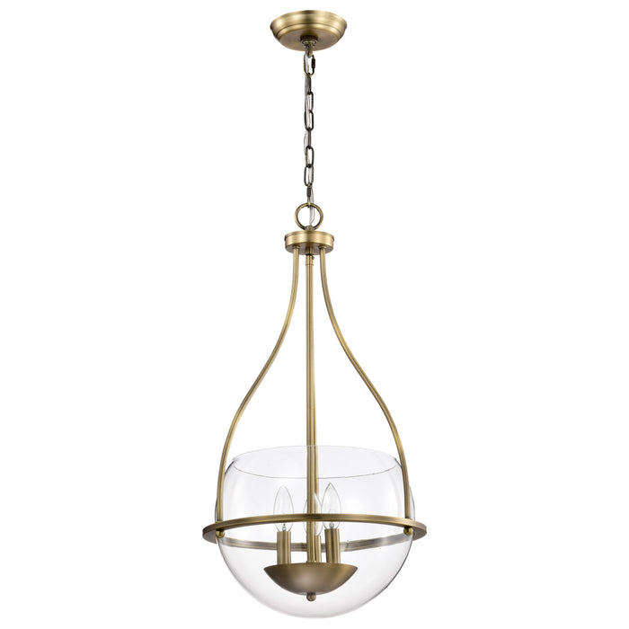 Amado Three Light Pendant in Vintage Brass