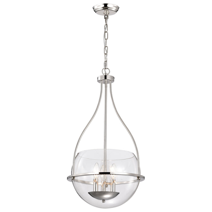 Amado Three Light Pendant in Polished Nickel