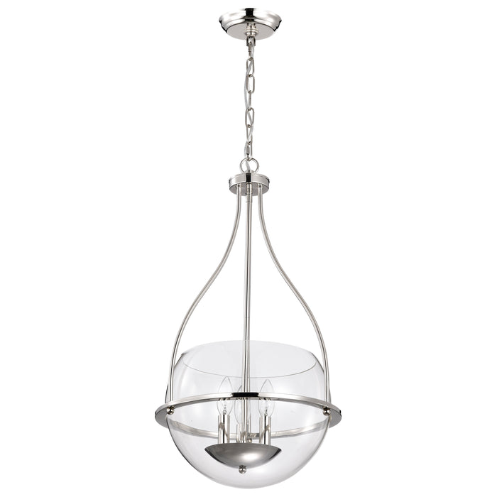 Amado Three Light Pendant in Polished Nickel