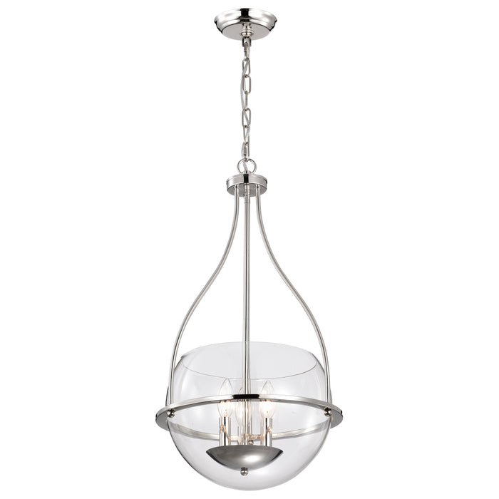 Amado Three Light Pendant in Polished Nickel