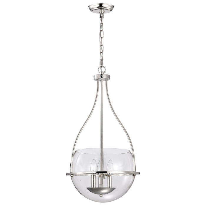 Amado Three Light Pendant in Polished Nickel