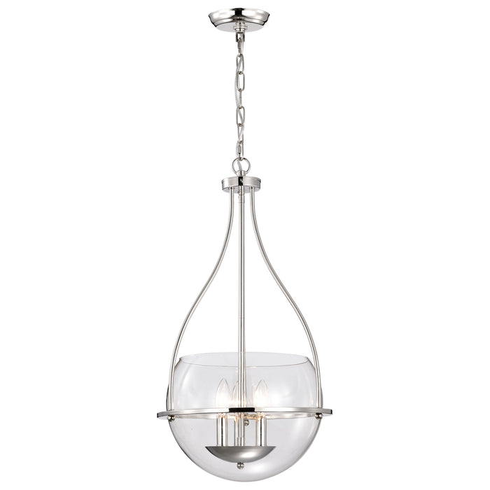 Amado Three Light Pendant in Polished Nickel