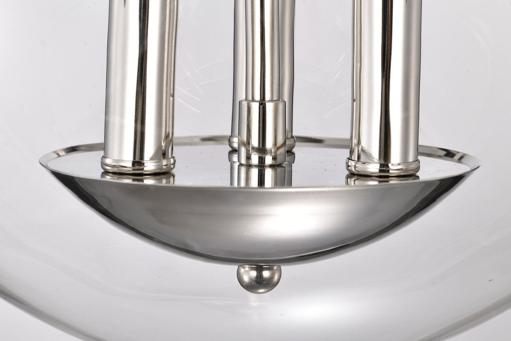 Amado Three Light Semi Flush Mount in Polished Nickel