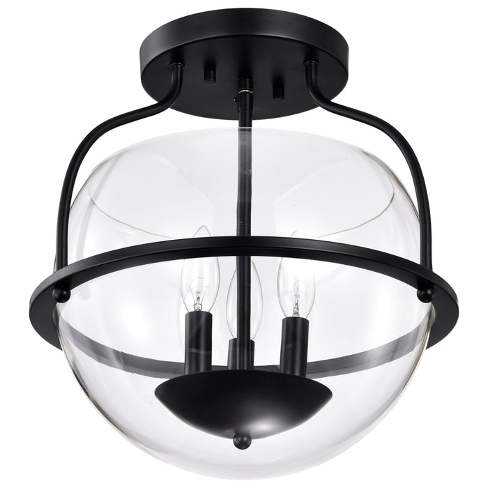 Amado Three Light Semi Flush Mount in Matte Black