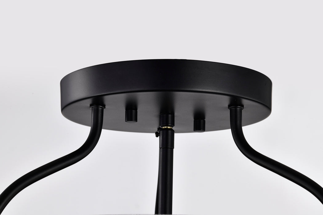 Amado Three Light Semi Flush Mount in Matte Black