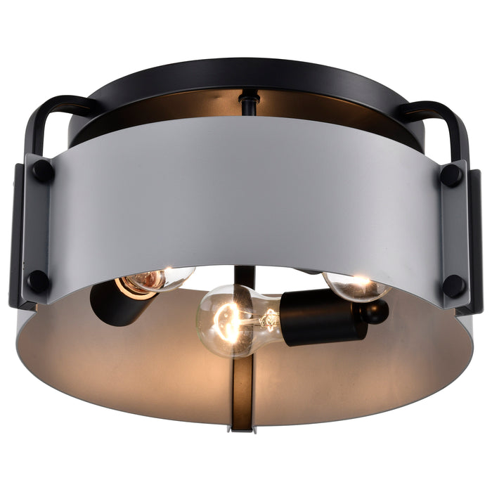 Altos Three Light Semi Flush Mount in Matte Gray