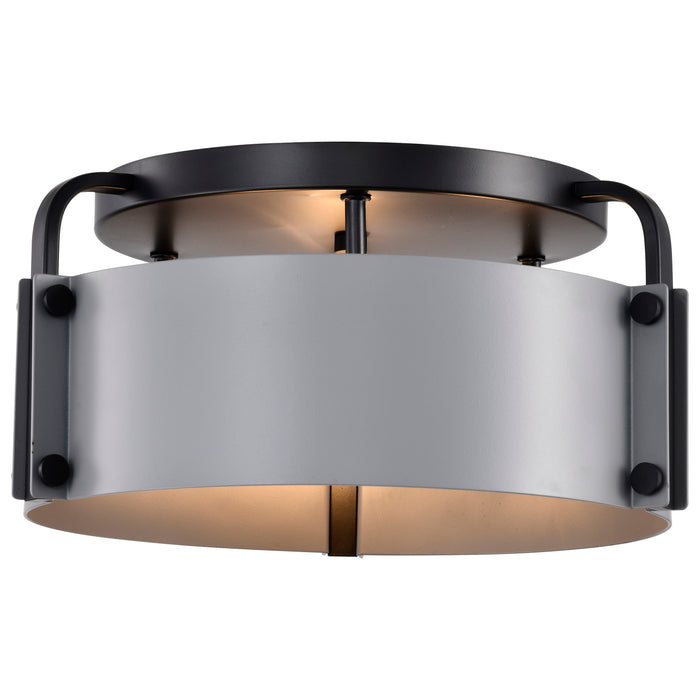 Altos Three Light Semi Flush Mount in Matte Gray