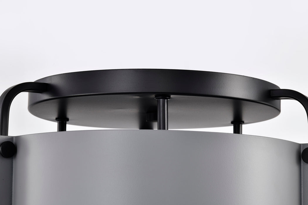 Altos Three Light Semi Flush Mount in Matte Gray