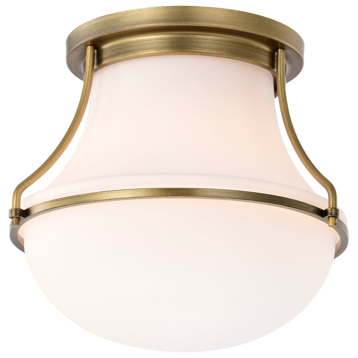 Valdora One Light Flush Mount in Natural Brass