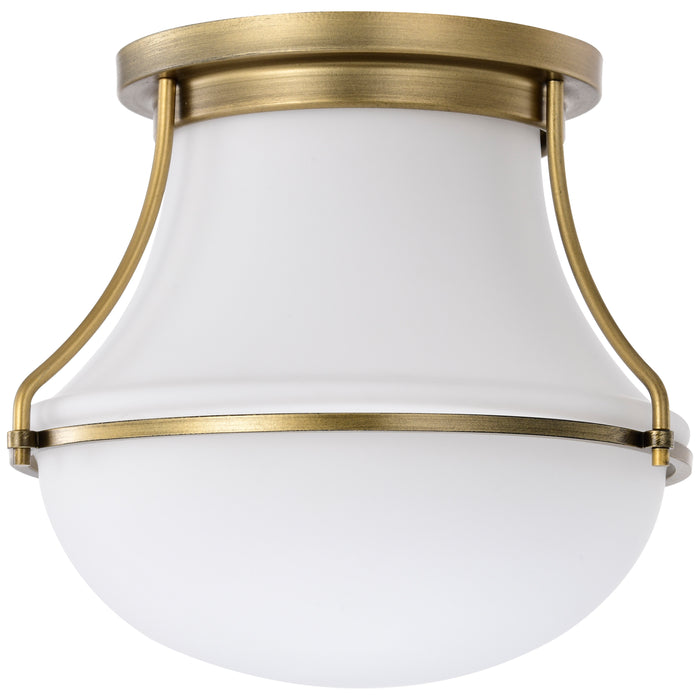 Valdora One Light Flush Mount in Natural Brass