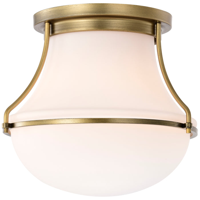 Valdora One Light Flush Mount in Natural Brass