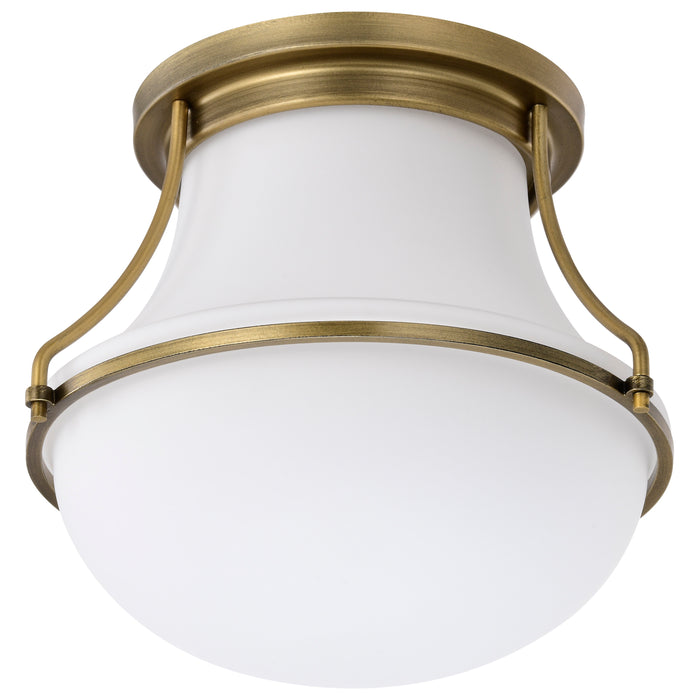 Valdora One Light Flush Mount in Natural Brass