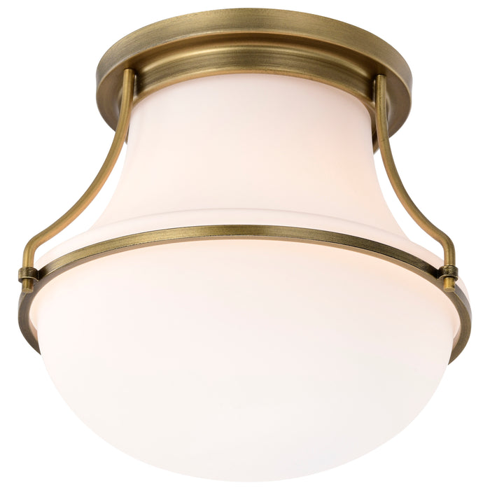 Valdora One Light Flush Mount in Natural Brass