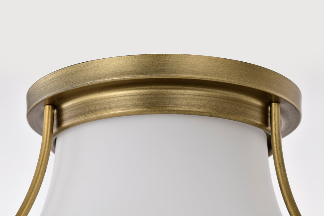 Valdora One Light Flush Mount in Natural Brass