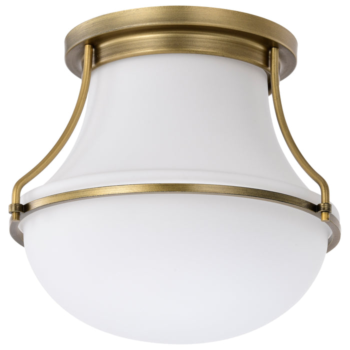 Valdora One Light Flush Mount in Natural Brass