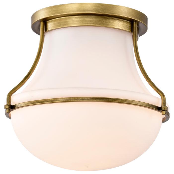 Valdora One Light Flush Mount in Natural Brass