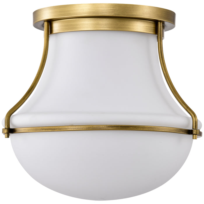 Valdora One Light Flush Mount in Natural Brass