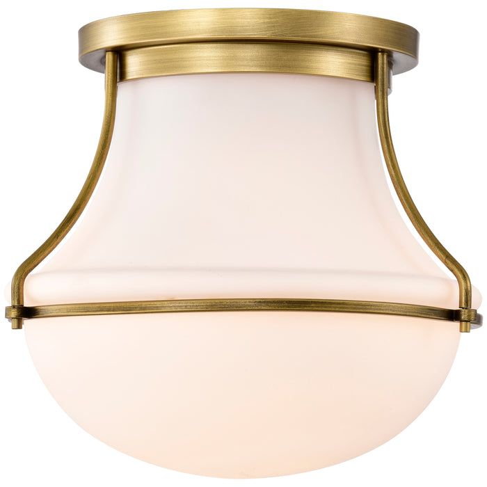 Valdora One Light Flush Mount in Natural Brass