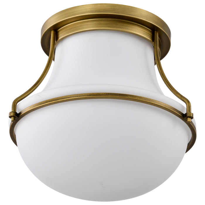 Valdora One Light Flush Mount in Natural Brass