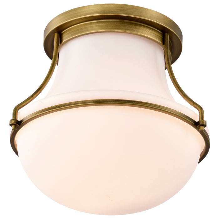 Valdora One Light Flush Mount in Natural Brass