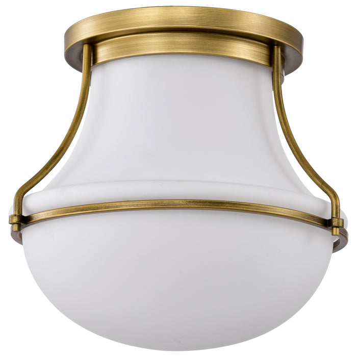 Valdora One Light Flush Mount in Natural Brass