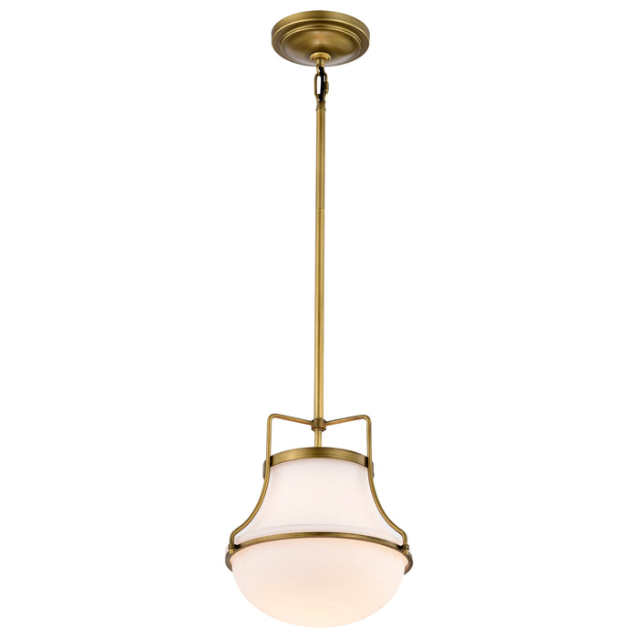 Valdora One Light Pendant in Natural Brass