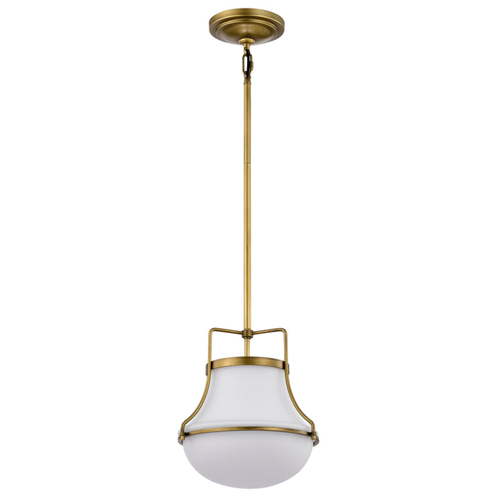 Valdora One Light Pendant in Natural Brass