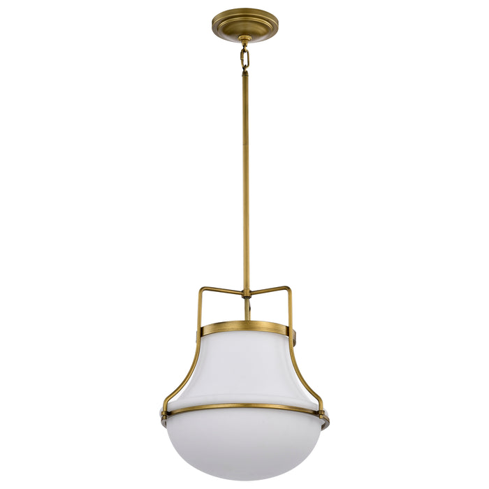 Valdora One Light Pendant in Natural Brass