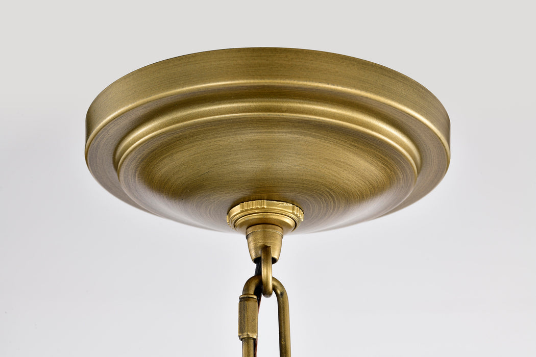 Valdora One Light Pendant in Natural Brass