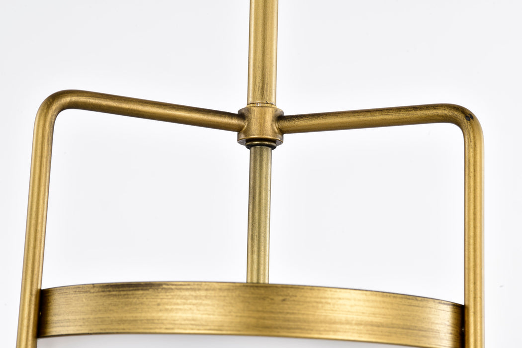 Valdora One Light Pendant in Natural Brass