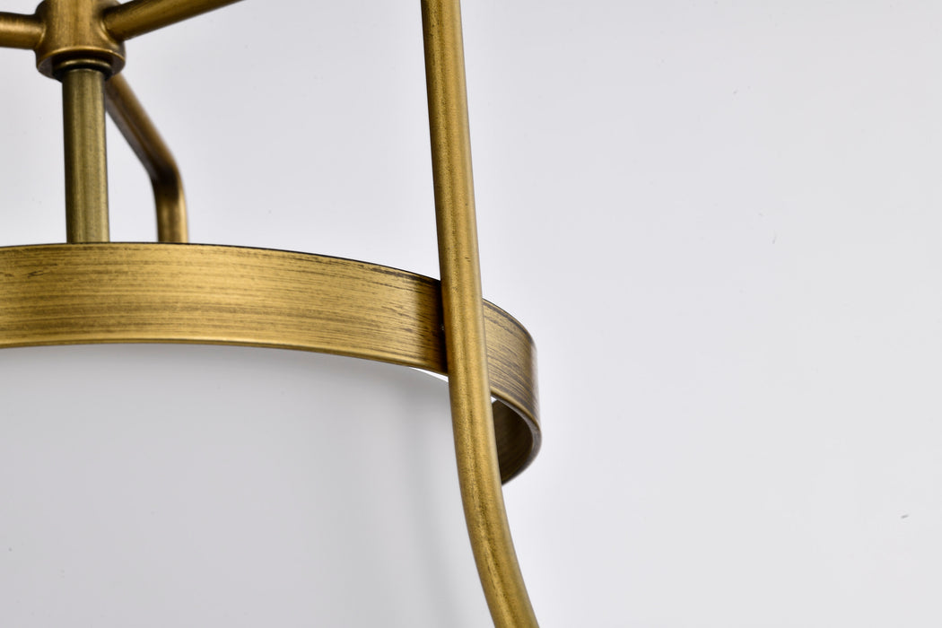 Valdora One Light Pendant in Natural Brass