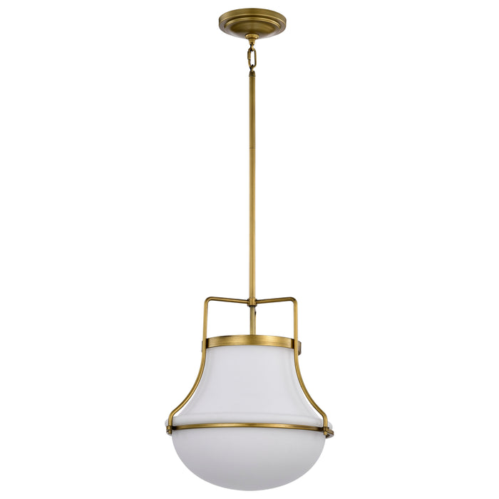 Valdora One Light Pendant in Natural Brass