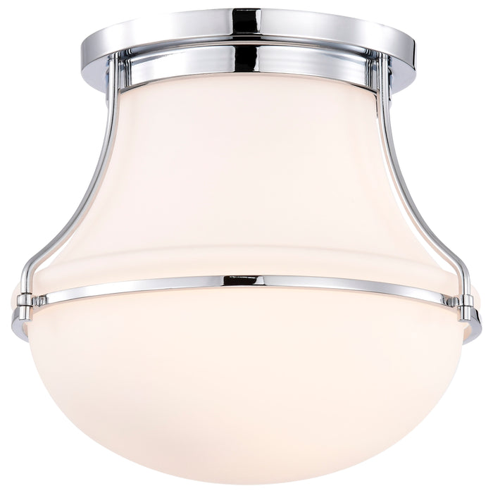 Valdora One Light Flush Mount in Polished Nickel