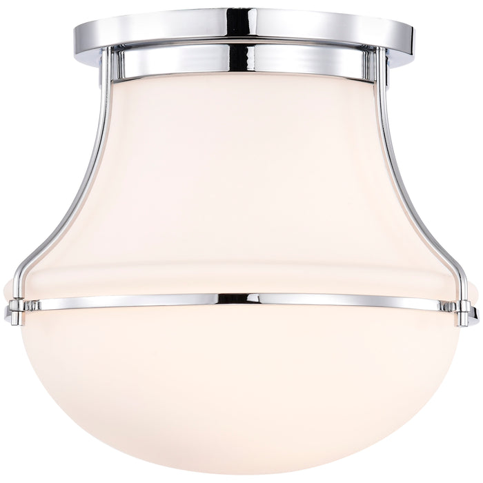 Valdora One Light Flush Mount in Polished Nickel