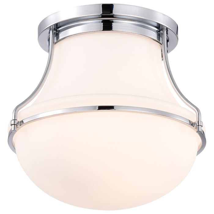 Valdora One Light Flush Mount in Polished Nickel