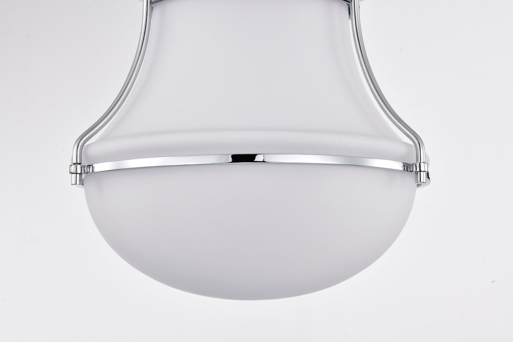 Valdora One Light Flush Mount in Polished Nickel