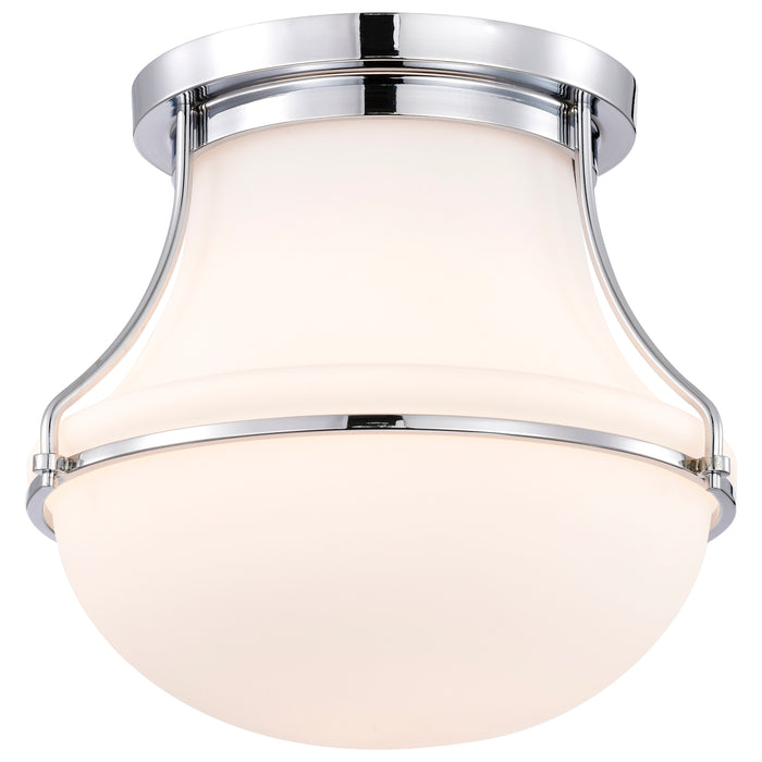 Valdora One Light Flush Mount in Polished Nickel