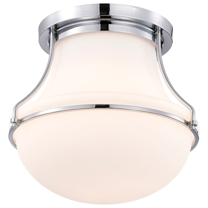 Valdora One Light Flush Mount in Polished Nickel