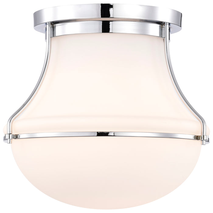 Valdora One Light Flush Mount in Polished Nickel