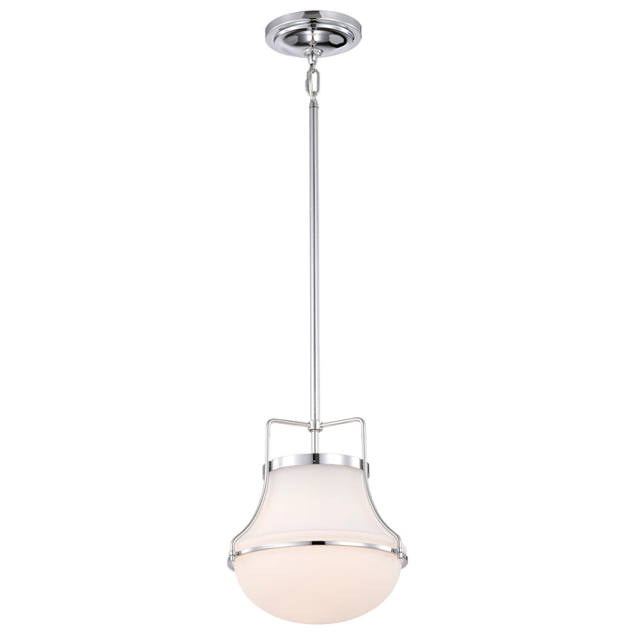 Valdora One Light Pendant in Polished Nickel