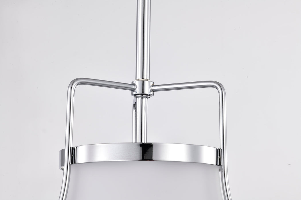 Valdora One Light Pendant in Polished Nickel