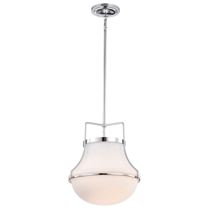 Valdora One Light Pendant in Polished Nickel