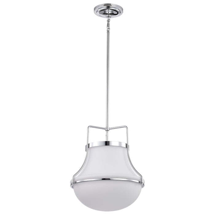 Valdora One Light Pendant in Polished Nickel