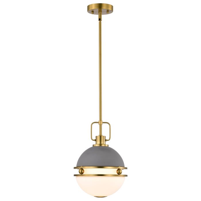 Everton One Light Pendant in Matte Gray