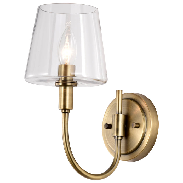 Brookside One Light Wall Sconce in Vintage Brass