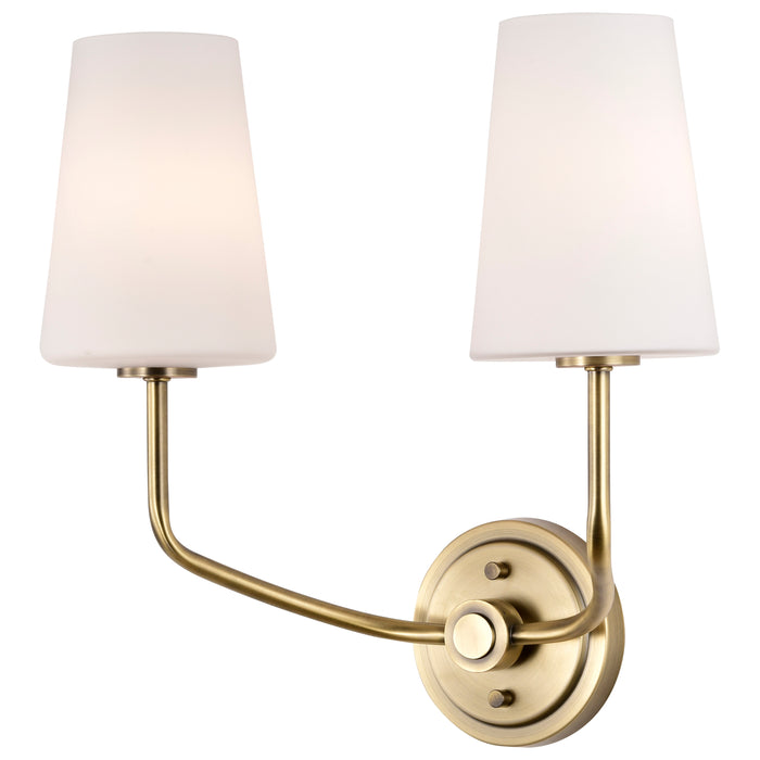 Cordello Two Light Wall Sconce in Vintage Brass