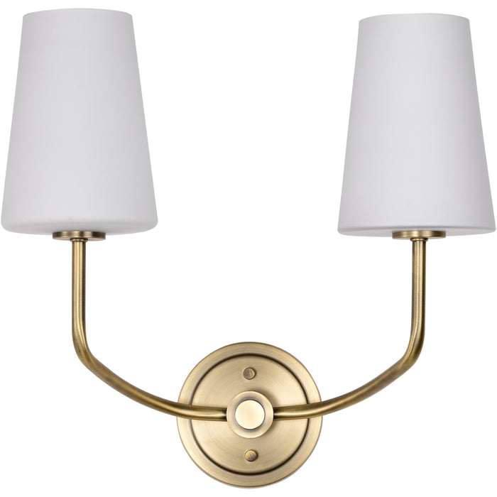 Cordello Two Light Wall Sconce in Vintage Brass