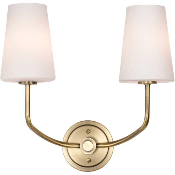 Cordello Two Light Wall Sconce in Vintage Brass