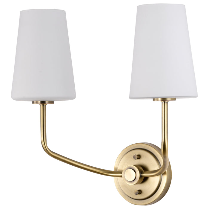 Cordello Two Light Wall Sconce in Vintage Brass