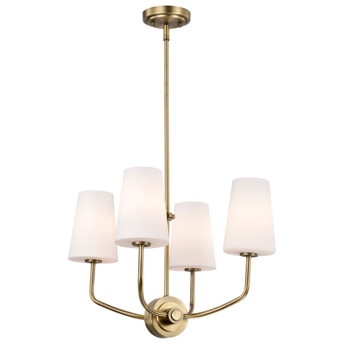 Cordello Four Light Chandelier in Vintage Brass